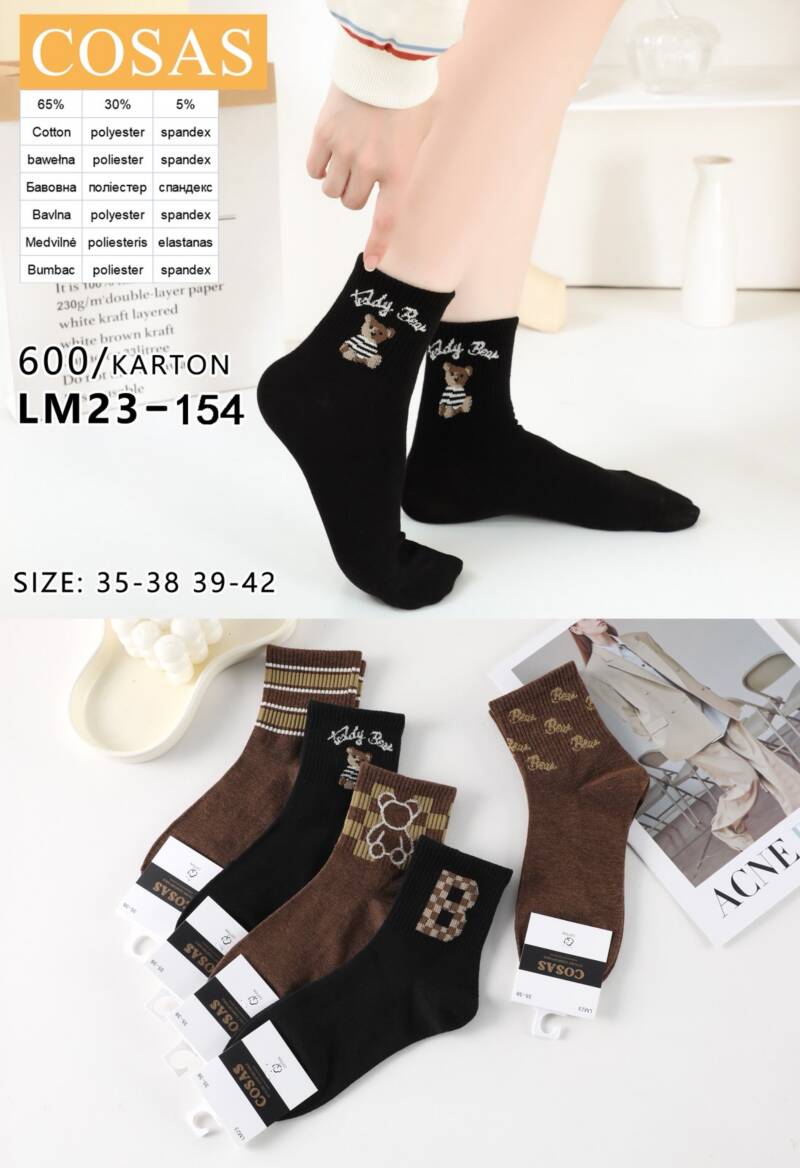 Skarpety damskie Roz 35-42, Mix kolor Paczka 40 szt 1